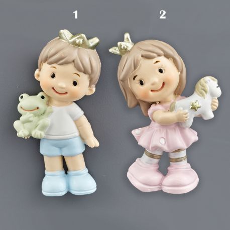 CALAMITE PRINCIPESSA CON UNICORNO O PRINCIPE CON RANOCCHIO PENSIERINI NASCITA BATTESIMO