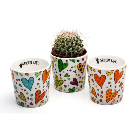 VASETTO PORTAPIANTE IN CERAMICA COLLEZIONE CUORICINO BOMBONIERE ORIGINALI