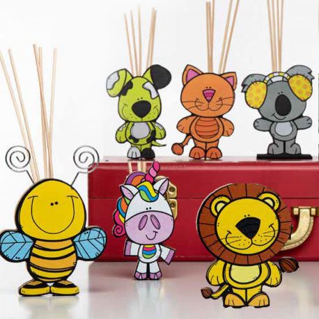 PROFUMATORI PER AMBIENTI ANIMALI COLORATI BOMBONIERE BATTESIMO ORIGINALI