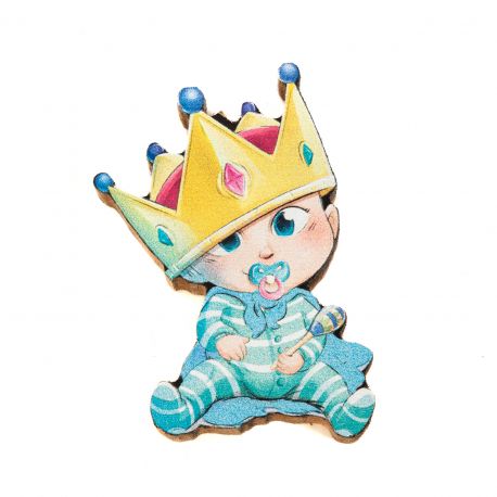 CALAMITE PRINCIPINO O PRINCIPESSA CON CORONA BOMBONIERE NASCITA MASCHIETTO O FEMMINUCCIA