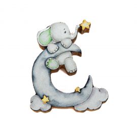 CALAMITE ELEFANTINO SU FALCE DI LUNA CON NUVOLETTE E STELLINA