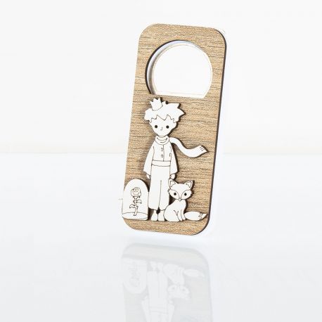 APRIBOTTIGLIE IN LEGNO E METALLO CON ANGELO STILIZZATO E CALAMITA BOMBONIERE ORIGINALI