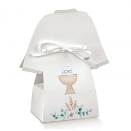 PORTACONFETTI A FORMA DI TUNICA CON CALICE E OSTIA PER COMUNIONE