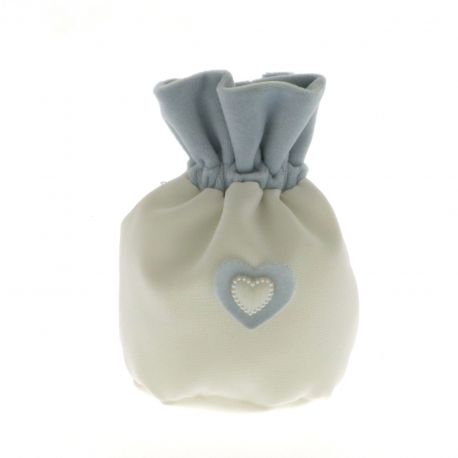 SACCHETTO PORTA CONFETTI BIANCO E CELESTE/ROSA CON CUORE: UN TOCCO DI ELEGANZA