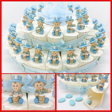 TORTA CELESTE 15/25/40 FETTE CON STATUETTE BIMBO JOLLY: UNA DOSE DI GIOIA PER I TUOI EVENTI SPECIALI