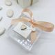 SCATOLINA PLEX TRASPARENTE PORTACONFETTI CON APPLICAZIONE BUSTA LETTERA "I LOVE YOU"