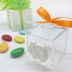 UN DELIZIOSO SCRIGNO DI DOLCEZZA: SCATOLINA PLEXIGLASS PER CONFETTI CUBO CON GESSETTO N. 40