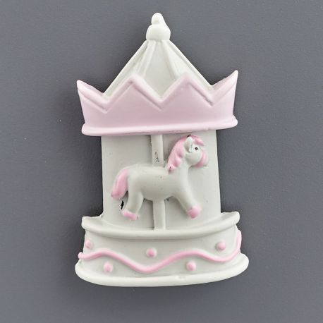 MAGNETI IN RESINA RUOTA PANORAMICA, GIOSTRINA E CORONA IN ROSA E CELESTE