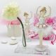 BASE IN VETRO CON FIALA PROFUMATORE, MONOFIORE, PORTA PENNA E INCANTEVOLE STATUINA BALLERINA