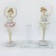BASE IN VETRO CON FIALA PROFUMATORE, MONOFIORE, PORTA PENNA E INCANTEVOLE STATUINA BALLERINA