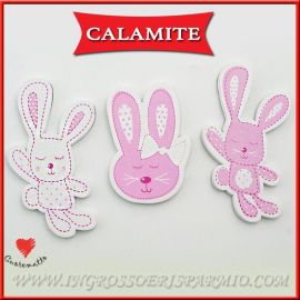 CALAMITE BATTESIMO CUOREMATTO CONIGLIETTO ROSA BAMBINA BOMBONIERE ECONOMICHE D5488