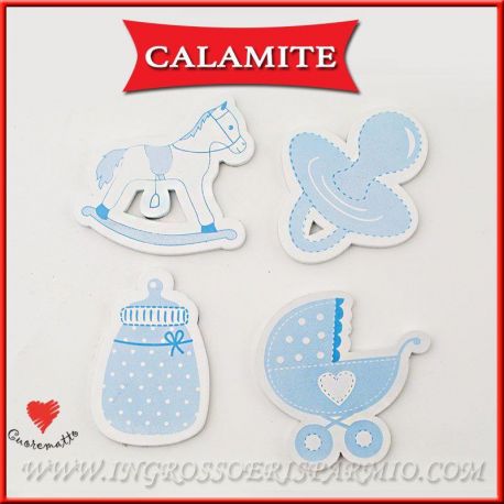 MAGNETI NASCITA CELESTI ECONOMICI CUOREMATTO SOLIDALE IDEE BOMBONIERE CARROZZINA CIUCCIO BIMBO