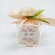SCATOLINA PLEXIGLASS CON FIORE E ADESIVO PERSONALIZZABILE - UN RICORDO ELEGANTE E UNICO PER LE NOZZE