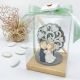 SCATOLA IN PVC CON DECORAZIONE GESSETTO BUSTINA E PROFUMATORE ALBERO DELLA VITA CON STATUINE SPOSINI-BOMBONIERA MATRIMONIO