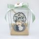 SCATOLA IN PVC CON DECORAZIONE GESSETTO BUSTINA E PROFUMATORE ALBERO DELLA VITA CON STATUINE SPOSINI-BOMBONIERA MATRIMONIO