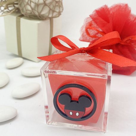 BOMBONIERA ESCLUSIVA PER BATTESIMO: SCATOLA PLEXIGLASS TOPOLINO