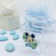 BOMBONIERE BATTESIMO SCATOLINA PLEX TRASPARENTE PORTA CONFETTI DISNEY CON APPLICAZIONE TOPOLINO CON FOGLIE VERDI