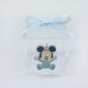 BOMBONIERE DISNEY UNICHE: SCATOLE PLEXIGLASS TRASPARENTI CON CHARMS TOPOLINO MICKEY BABY.