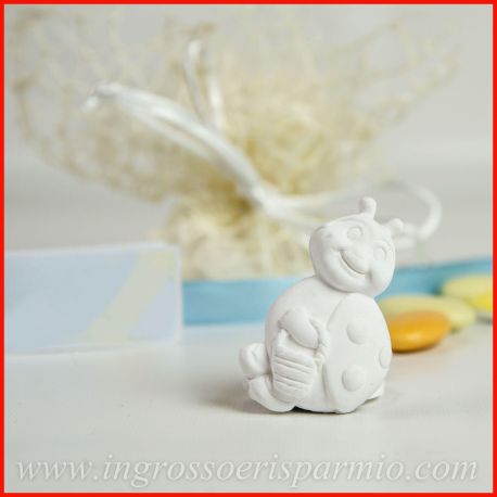 GESSETTI PROFUMATI COCCINELLA CON CESTO PER PENSIERINI NASCITA BOMBONIERE COMPLEANNO ORIGINALI