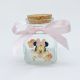 BOMBONIERA DISNEY PER BATTESIMO BIMBA - BARATTOLO VASETTO IN VETRO CON TAPPO IN SUGHERO MULTIUSO E DECORAZIONE MINNIE CON FIORI 
