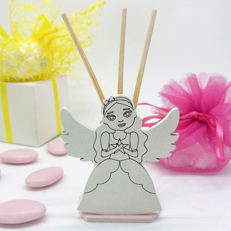 MINI DIFFUSORE D'ESSENZA CON PRINCIPESSA ALATA BOMBONIERE BATTESIMO