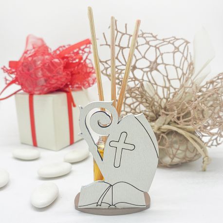 BOMBONIERA MINI PROFUMATORE CON SIMBOLI SACRI SANTA CRESIMA