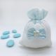 SACCHETTINI PORTA CONFETTI JUTA BIANCHI PER NASCITA - ELEGANZA CON FIOCCHETTO E FARFALLINA