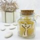BOMBONIERA BARATTOLO IN VETRO PER CONFETTI COMUNIONE/ CRESIMA TAO IN LEGNO E TAPPO IN SUGHERO MASCHIO/FEMMINA