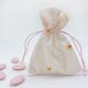 SACCHETTINI PORTA CONFETTI JUTA BIANCHI PER NASCITA - ELEGANZA CON FIOCCHETTO E FARFALLINA