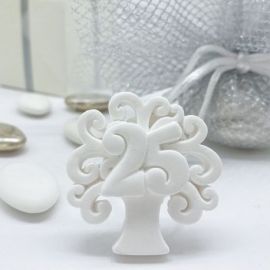 ALBERO DELLA VITA GESSETTO 25 ESIMO - COMPLEANNO O ANNIVERSARIO DECORAZIONE
