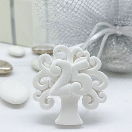 ALBERO DELLA VITA GESSETTO 25 ESIMO - COMPLEANNO O ANNIVERSARIO DECORAZIONE