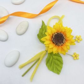 FIORE FINTO GIRASOLE CON RAMO-IDEA DECORAZIONE