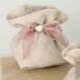 WEDDING BAGS SACCHETTINO PORTA CONFETTI IN TESSUTO, CON CHIUSURA FIORE ROSA ANTICO