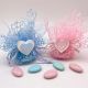 GESSETTI NASCITA E NATO CUORE ROSA CELESTE PERSONALIZZATI BIMBI PENSIERINI BOMBONIERE PROFUMATE
