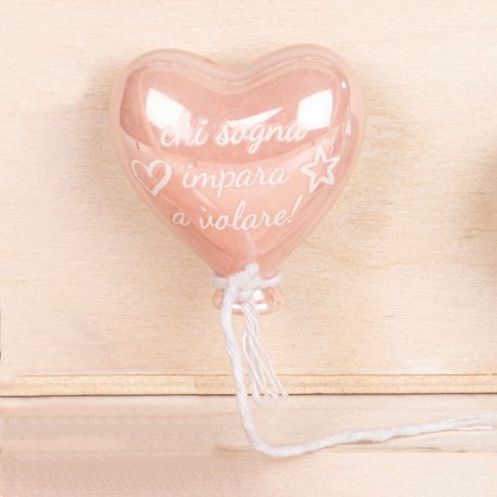 MAGNETE A FORMA DI PALLONCINO "CHI SOGNA IMPARA A VOLARE" BOMBONIERE NASCITA BIMBA