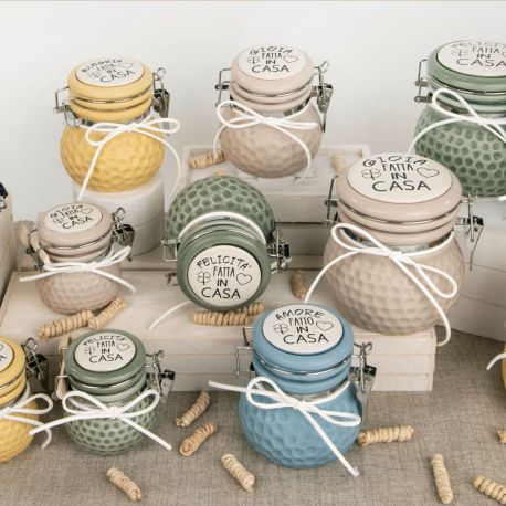 BOMBONIERE UTILI BARATTOLI ERMETICI CON FRASI IN COLORI ASSORTITI