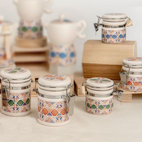 BARATTOLI CUCINA IN PORCELLANA FANTASIE ASSORTITE, BOMBONIERE UTILI