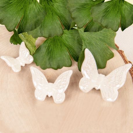 CALAMITA FARFALLA IN PORCELLANA BIANCA