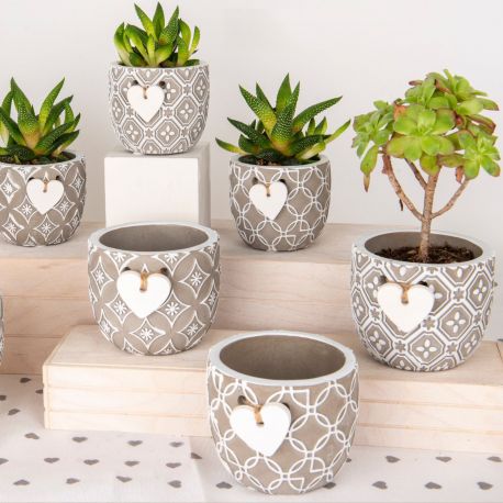 BOMBONIERE UTILI VASI PORTA PIANTE CON DECORAZIONI ASSORTITE