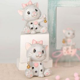 LAMPADA LED GATTINA CON SONAGLINO- REGALO UTILE PER FESTE BAMBINA