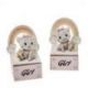 BOMBONIERA BATTESIMO BAMBINA -SCATOLINA GIRL PORTA CONFETTI LINEA MICIA, GATTINO CON SOGNAGLINO E ARCOBALENO