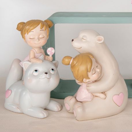 SALVADANAIO SWEET GIRL 20 CM | GATTINO OU FOCA | BATTESIMO E COMPLEANNO