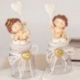 BARATTOLINO STATUINA ANGELO CON CUORICINO PALLONCINO LINEA DOLCINO BOMBONIERA BATTESIMO