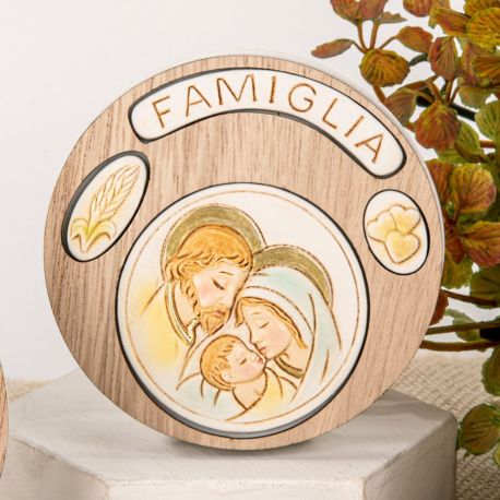 BOMBONIERA ICONA SACRA FAMIGLIA PENSIERINI BATTESIMO