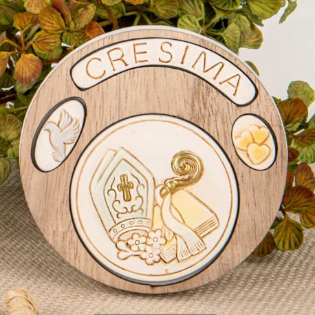 ICONA CON SIMBOLI SANTA CRESIMA BOMBONIERA SACRAMENTO