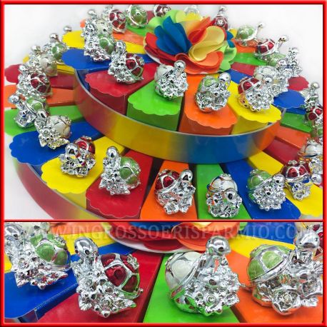 TORTE BIMBI BOMBONIERE TARTARUGHE ARGENTATE BATTESIMO COMUNIONE NASCITA A POCO PREZZO SCONTATE