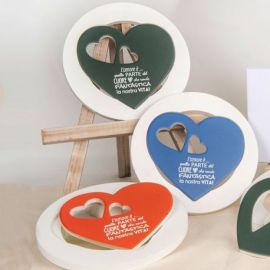 POGGIA-PENTOLE CON CUORE E FRASE: BOMBONIERA UTILE NOZZE