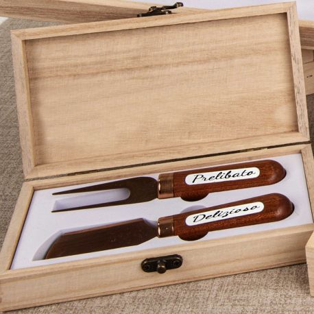 SET COLTELLINI FORMAGGIO "PRELIBATO" E "DELIZIOSO" - MATRIMONIO/ANNIVERSARIO