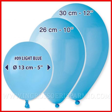 100 PALLONCINI CELESTI CIELO PASTELLO IN LATTICE ROTONDI 5 10 12 POLLICI PER FESTE BIMBO NASCITA BATTESIMO TINTA UNITA