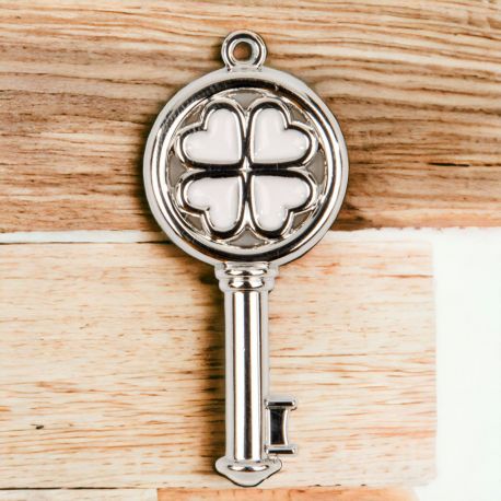 CHARMS PORTAFORTUNA CHIAVE CON QUADRIFOGLIO